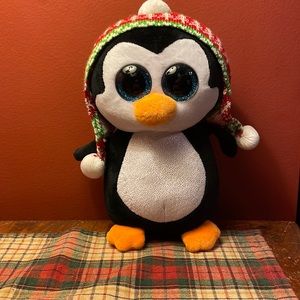 medium sized winter penguin beany boo